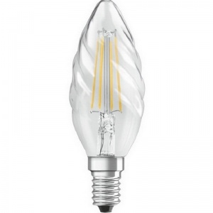 Светодиодная филаментная лампа Osram FIL LSCL BW40  4W/827 230V  E14  470lm  свеча прозрачная витая 4058075055391