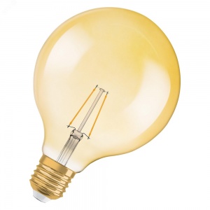 Светодиодная филаментная лампа Osram 1906LEDGL21 2,8W/824 230V FIL GOLD E27 G125 (21W)  FS глоб винтаж 4058075808980
