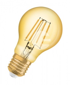 Светодиодная филаментная лампа Osram Vintage 1906 LED CL A55 Edison  FIL GOLD 55  6,5W/824 E27 105x60мм 4058075293298