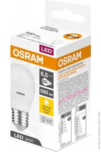 Светодиодная лампа Osram LBE CLP60 6.5W/830 230VFR E2710X1RU 4058075527775