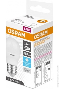 Светодиодная лампа Osram LBE CLP60 6.5W/840 230VFR E2710X1RU 4058075527805