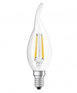 Светодиодная лампа Osram LED SUPERSTAR+ CL BA FIL CL 40 dim 3.4W/927 E14 Ra90 470lm свеча на ветру 4058075602830