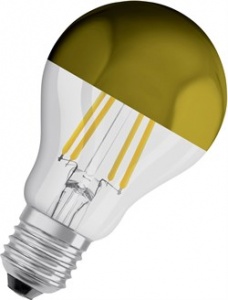 Светодиодная лампа Osram CL A 50   MIRROR G 7W/827 230V   FIL E27  650Lm d60*105 золотой купол 4058075435346