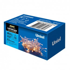 Светодиодная гирлянда Uniel ULD-S0250-020/STA Warm white IP20 UL-00007191