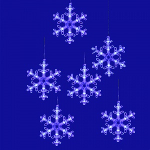 Светодиодная гирлянда Uniel ULD-E1503-072/DTA Blue IP20 Snowflakes-3 UL-00007336