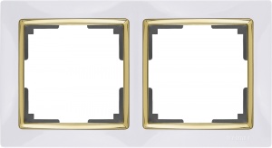  Рамка на 2 поста (белый/золото) Werkel W0021933