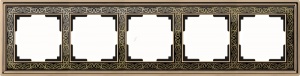  Рамка на 5 постов (золото/черный) Werkel WL77-Frame-05 4690389126147