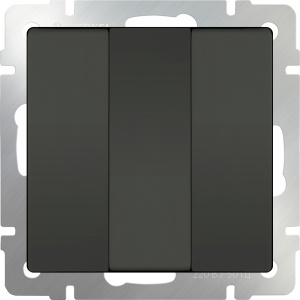  Выключатель трехклавишный  (серо-коричневый) Werkel WL07-SW-3G 4690389073458